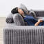 Chaise longue modulaire en velours côtelé 87 po - Gris-1058098429-1058098431