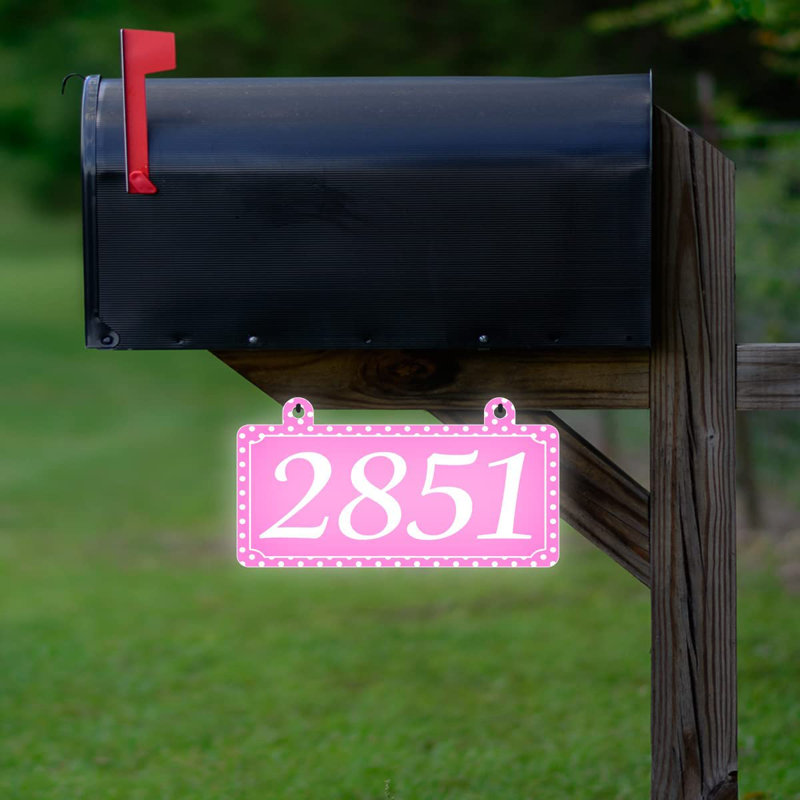 Plaque d'adresse sur 1 ligne, Rose, Oui