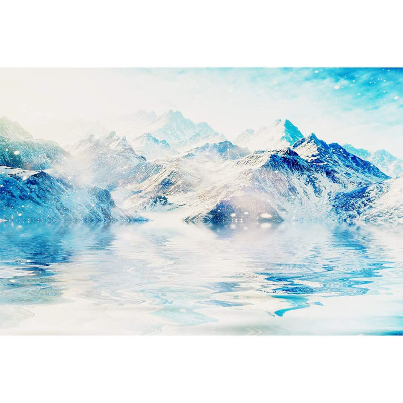 Murales Idea4Wall pour chambre à coucher, paysage de montagne d'hiver, calme et relaxant, grands autocollants muraux à peler et coller_CHINEZ_1910_X07
