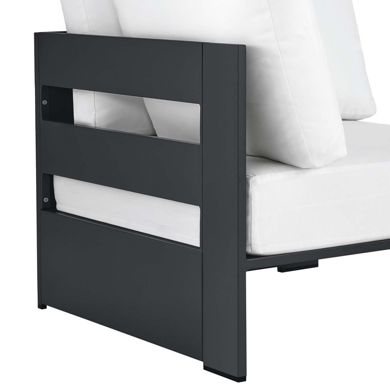 Modway Tahoe Outdoor Patio Powder-Coated Aluminum Modular Corner Chair, White