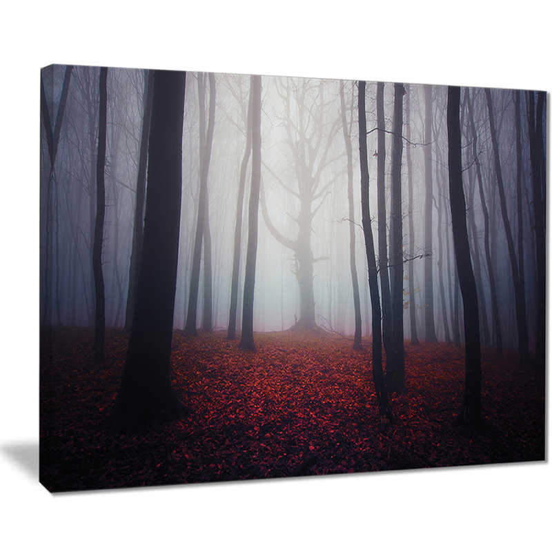 " Dark Spooky Misty Forest ", 30" H x 40" W x 1" D