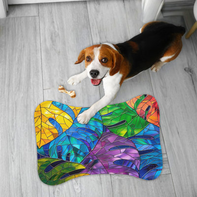 Glass Foliage - 1 Piece Bone Shape Feeding Mat