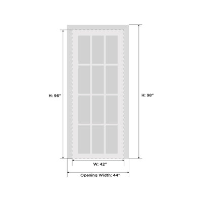 Solid Interior French Pre-Hung Door | Planum 0040 With Glass | Single Regular Panel Frame Trims Handle | Bathroom Bedroom Sturdy Doors