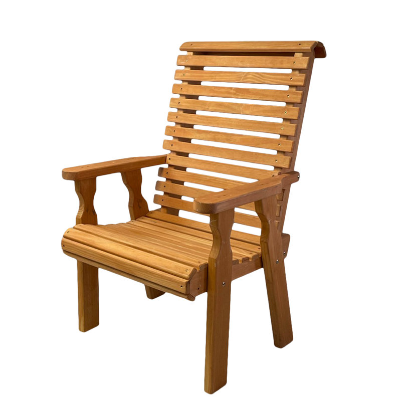 Chaise de patio robuste à haut dossier et à dossier roulé 600 lb, Teinture cèdre