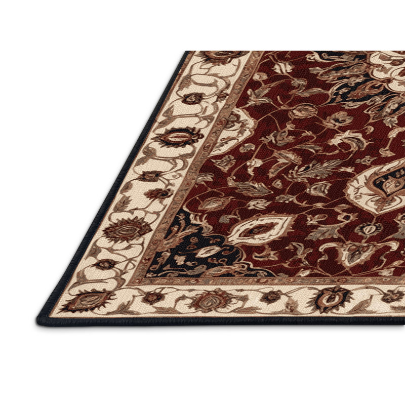 Tapis brun lavable à la machine, Rond 3 pi