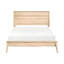 Grand lit classique au fini chêne naturel - Cadre de chambre à coucher de luxe