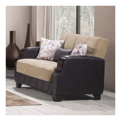 Causeuse convertible avec rangement Primenest Marabella, brun