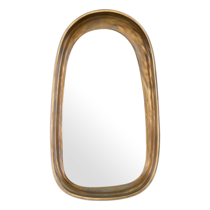 Sandals Asymmetrical Aluminium Wall Mirror, Brass