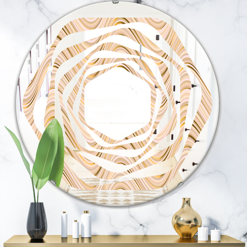 Miroir mural abstrait Abstract Waves Whirl, 31,5 po x 31,5 po