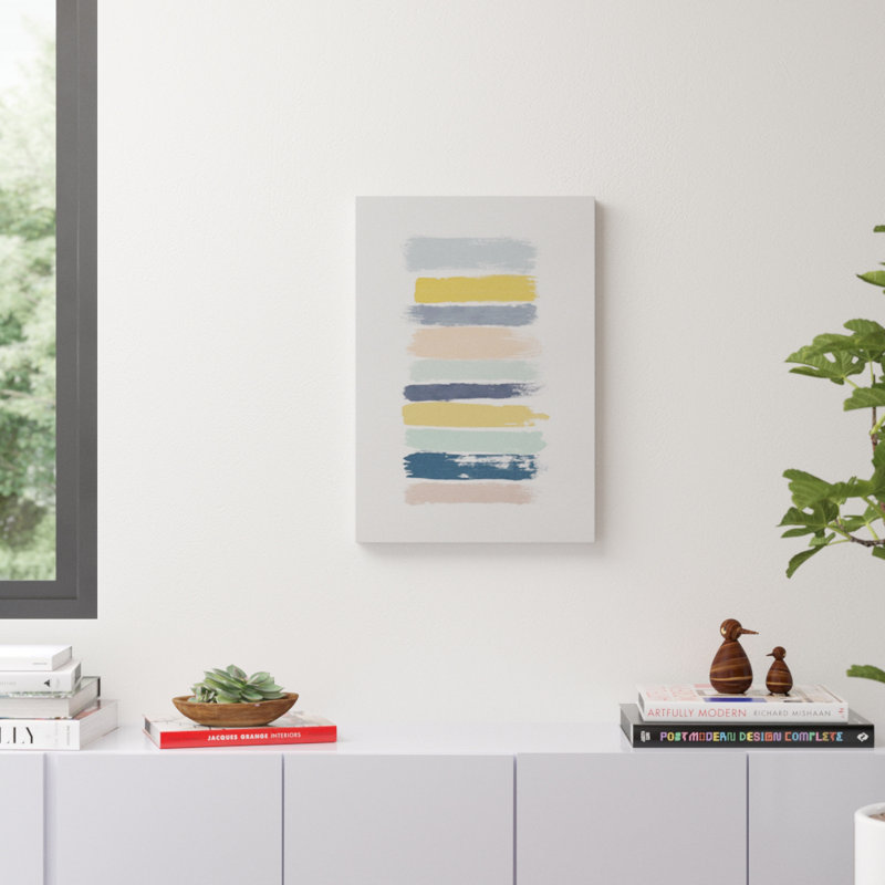 Rayures pastel par Orara Studieo-impression, H 26 po x l 18 po x P 1,5 po, Toile tendue