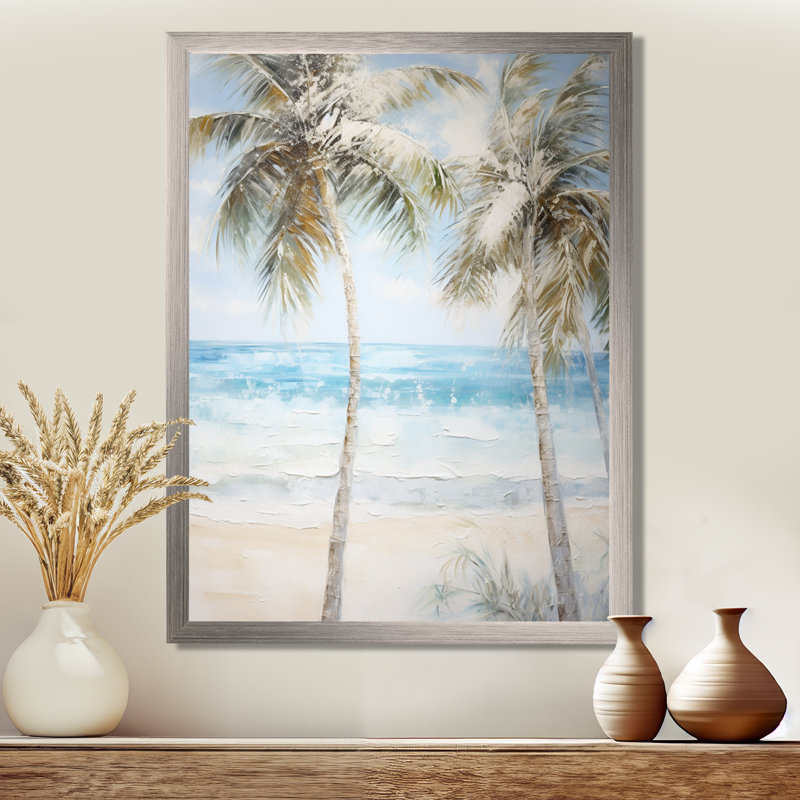 Perle du désert, palmiers, oasis I - palmiers, impression sur toile, 20" H x 12" W, Gold Picture Framed