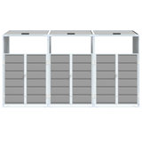 Vidaxl Wheelie Bin Storage For Triple Bins Gray 85"X31.9"X45.3" Steel