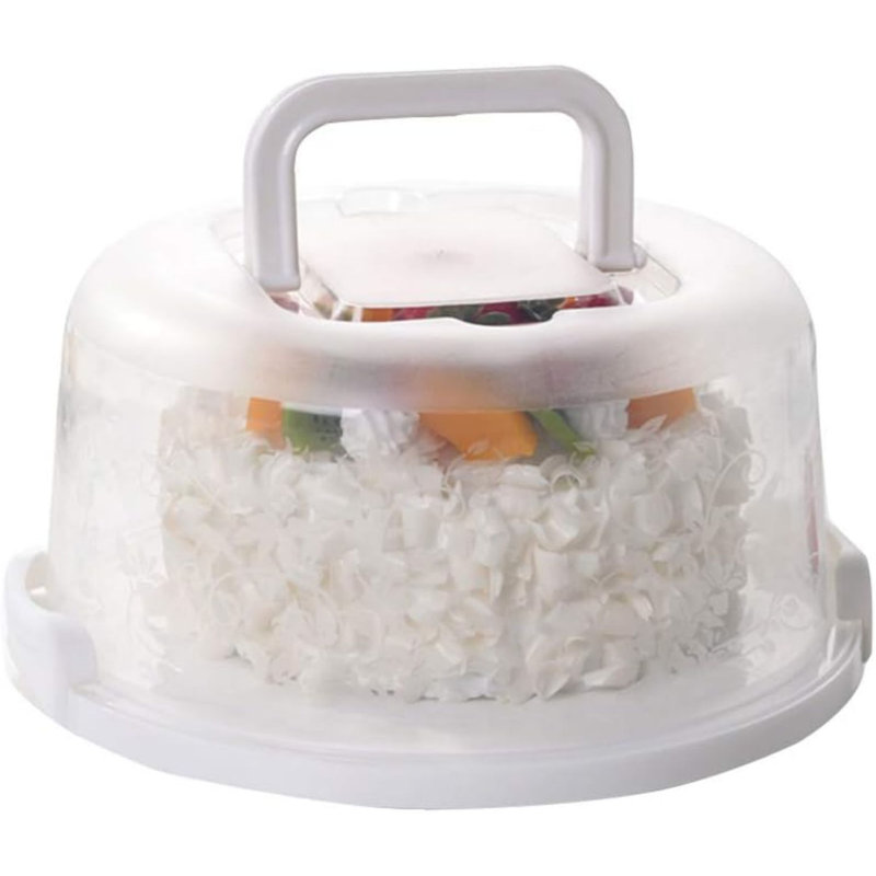 Plastic Small Cake Carrier Holder Round Container