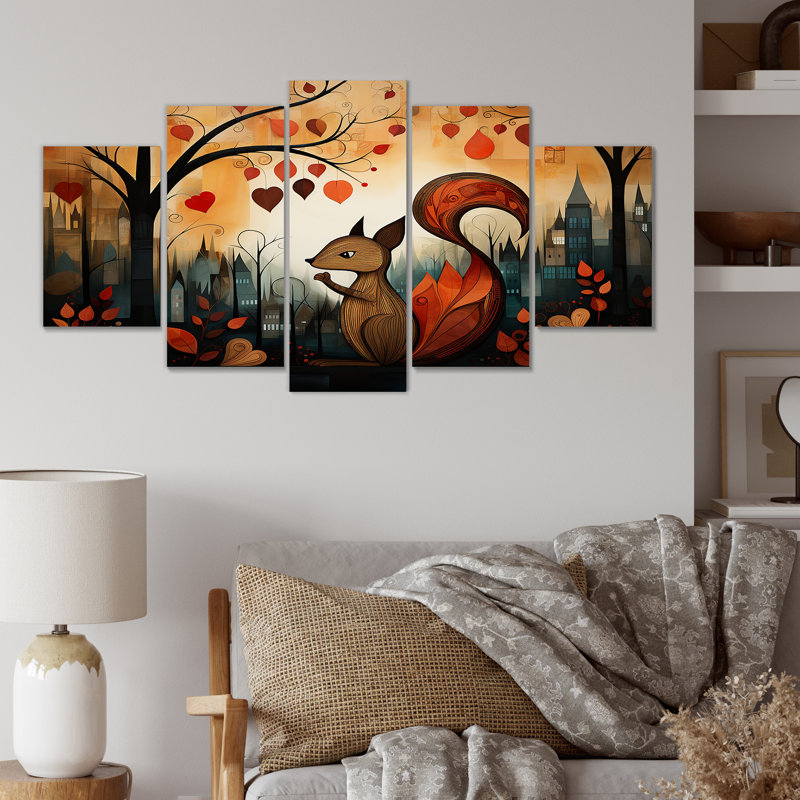 «Squirrel Landscape For Nursery» - ensemble d'art mural d'écureuil