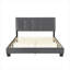 Lit plateforme tapissier grand lit, luxueux meuble de chambre en velours capitonné à boutons gris avec tête de lit réglable