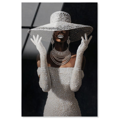 Pearl Diva I Acrylic Print Fashion Wall Decor by Notoriart, Ready to Hang, 24 x 36