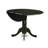 3-Piece Antique Walnut Finish Solid Wood Top-Round Upholstered Dining Room Set with Dropleaf-Seats 4-155756910-155756907