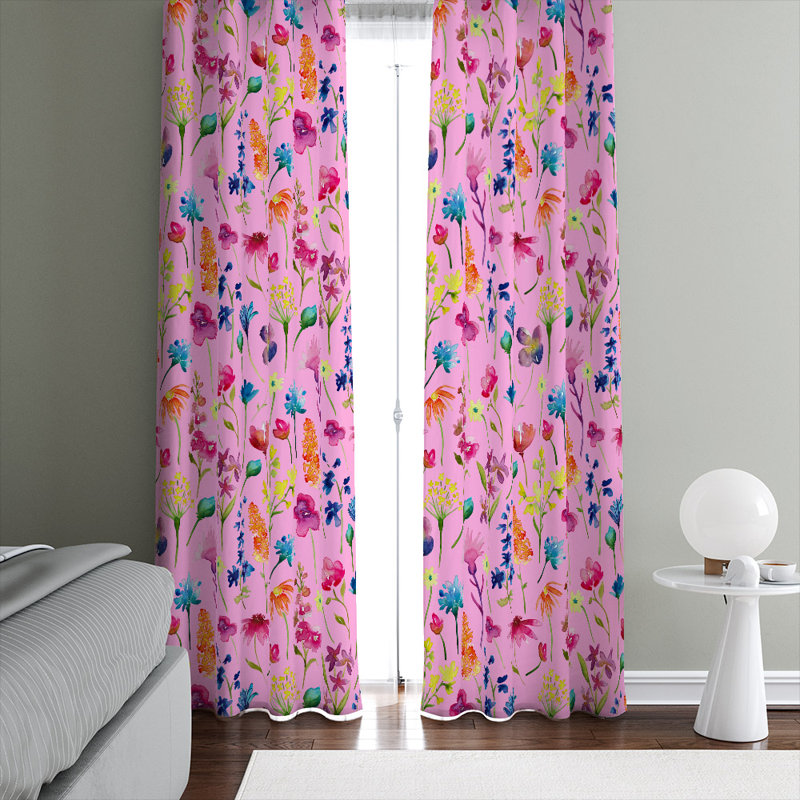 Panneaux de rideaux semi-transparents à motif floral, L 20 po x L 52 po