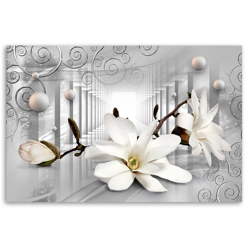 Picture, Flowers In The Tunnel 3D Balls - No Frame Print on Canvas, 60cm H x 90cm W