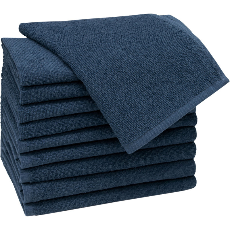 Midweight Fingertip Towel, Navy Blue