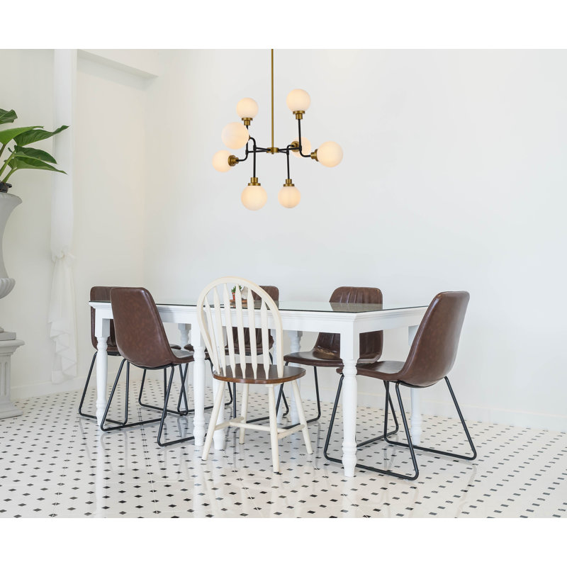 Orla 8 - Light Pendant, Black/Brass, Frosted White