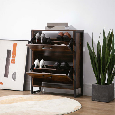 12 Pair Flip Down Shoe Storage