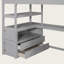Lit mezzanine en bois massif avec bureau, tablettes, escalier de rangement et deux tiroirs intégrés-72076317-72076288