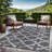 Aldo Reversible Plastic Gray White Outdoor Rug-1124367480