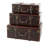 Marissa Faux Leather Nesting Upholstered Decorative Brown Trunk with Vintage Accents and Studs Set