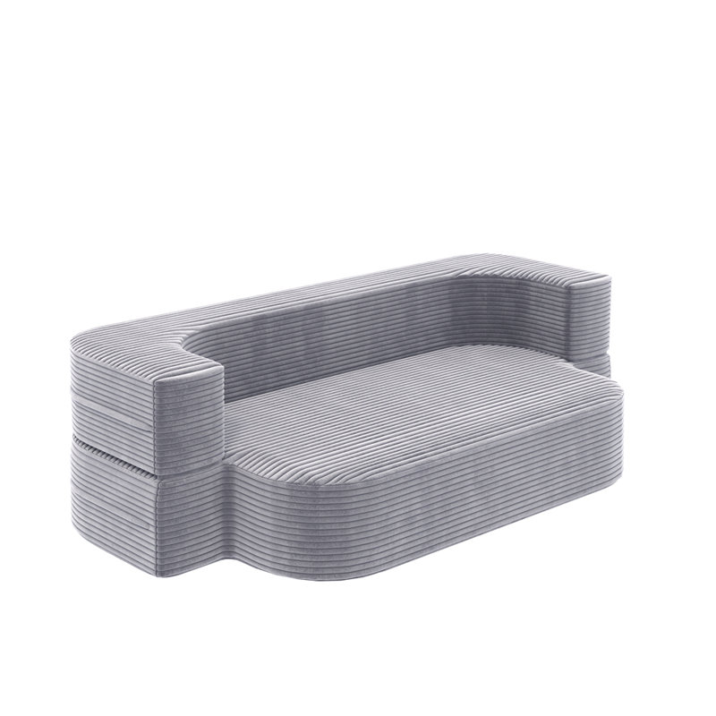 Canapé 78,7 "moderne 2 en 1 pliable avec couverture fonctionnelle et 2 coussins moelleux, canapé en velours côtelé moelleux confortable, canapé-lit convertible, canapé à siège profond pour salon, chambre à coucher