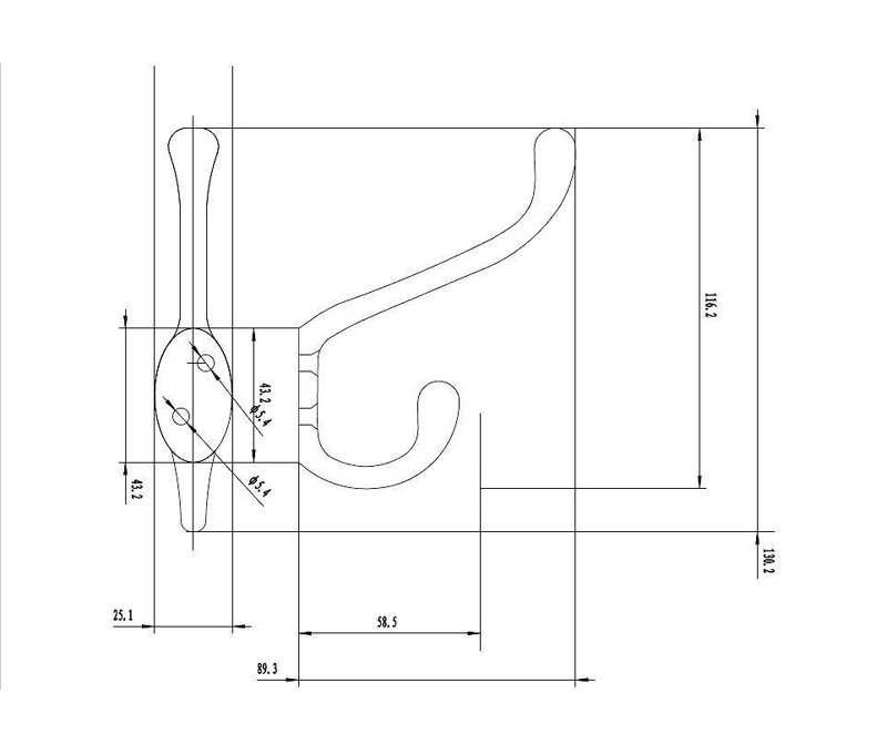 Utility Metal 6 Piece Wall Hook Set, White