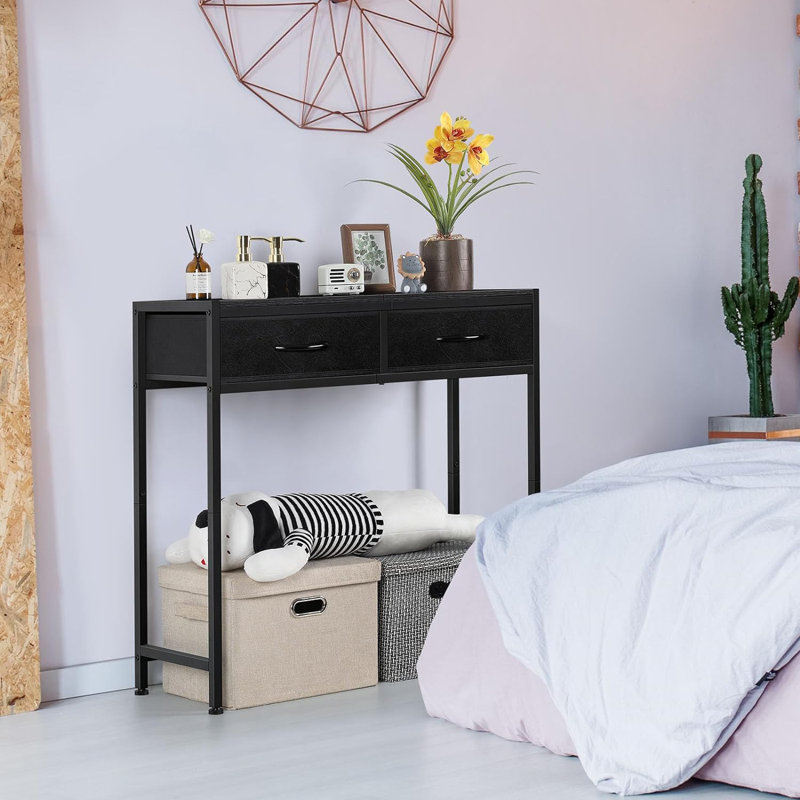 Contrell 34'' Console Table, Black Top/Black Base
