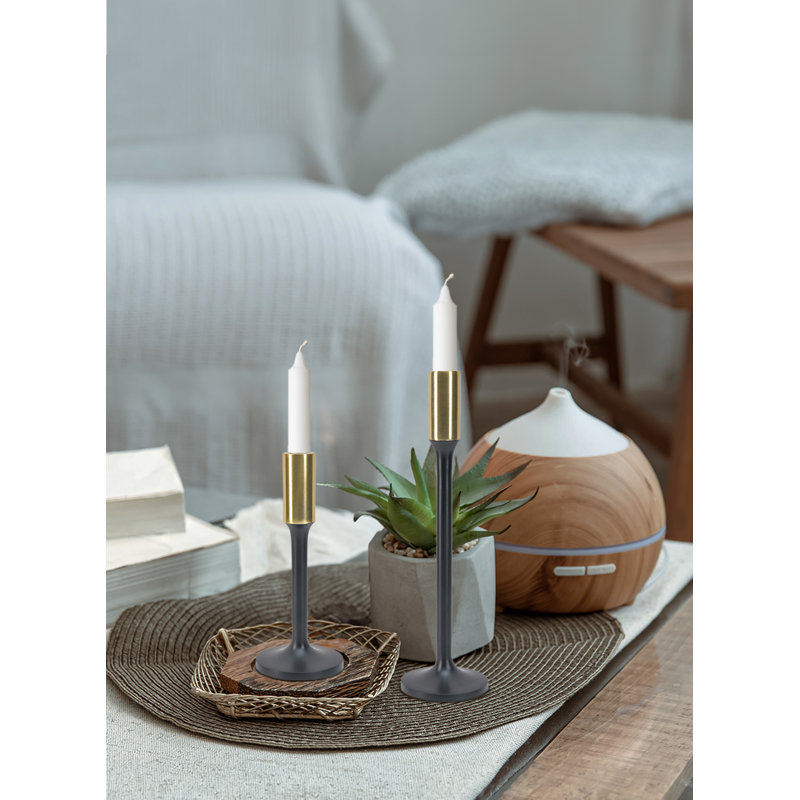 Bougeoir de table en acier inoxydable, H 13 po x l 3,5 po x P 3,5 po