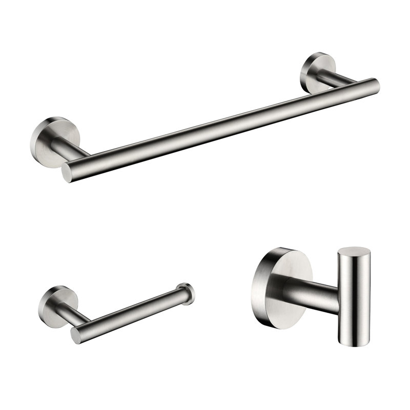 Sus304 Stainless Steel Bathroom Hardware 3, Brushed Nickel, Bath Shower Fixtures  Toilet Paper Holder, Towel Bar, Robe Hook Dependable  Robe Hook, Toilet Bar