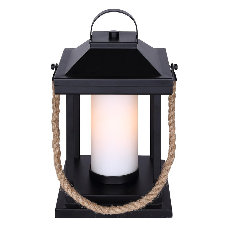 Adrija 1 Light Table Lamp With Matte Black And Rope Finish And White Shade