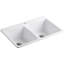 Deerfield 33" L x 22" W Double Basin Drop-In Kitchen Sink with Accessories-19195773-13237461