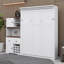 Grand lit escamotable avec armoire de rangement, support à vin, porte-verre, tiroirs et bande DEL multicolore-1359688341