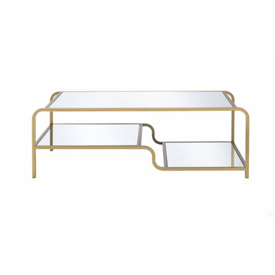 Mirrored & Gold Finish Coffee Table