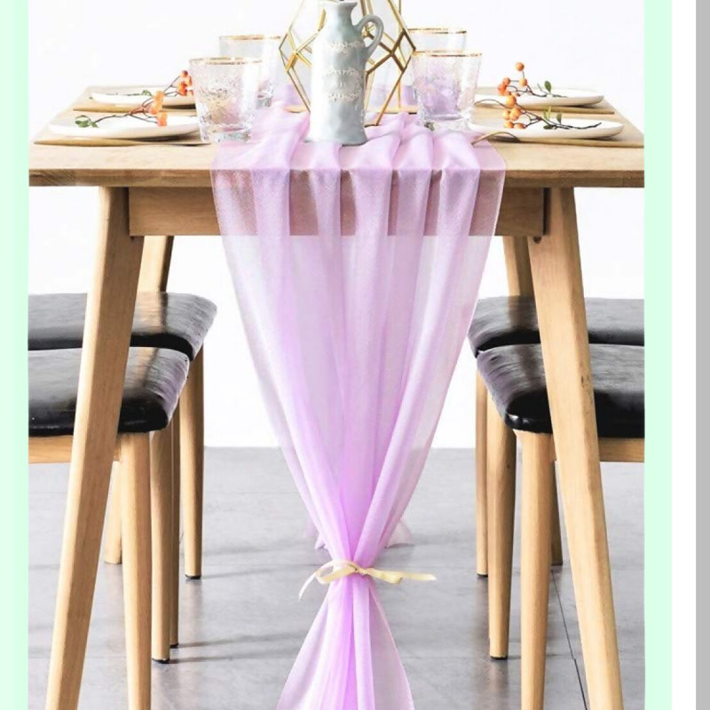 Romantic Lavender Sheer Table Runner for Events
