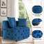 Fauteuil demi-tonneau en velours 36,6 po Keoka-365700099