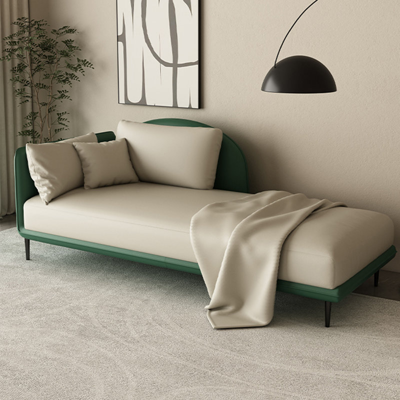 Méridienne Lenzi, Beige et vert, Accoudoir à gauche (vu de face)