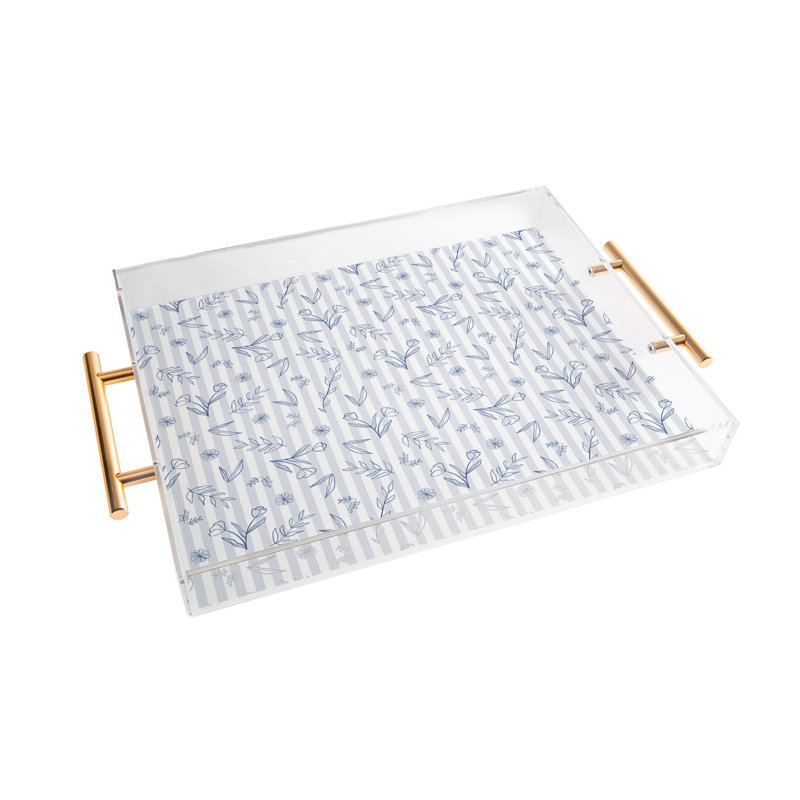 Cassidy Rae Marietta Swiss Cross Remix Acrylic Tray, Abstract, Blue