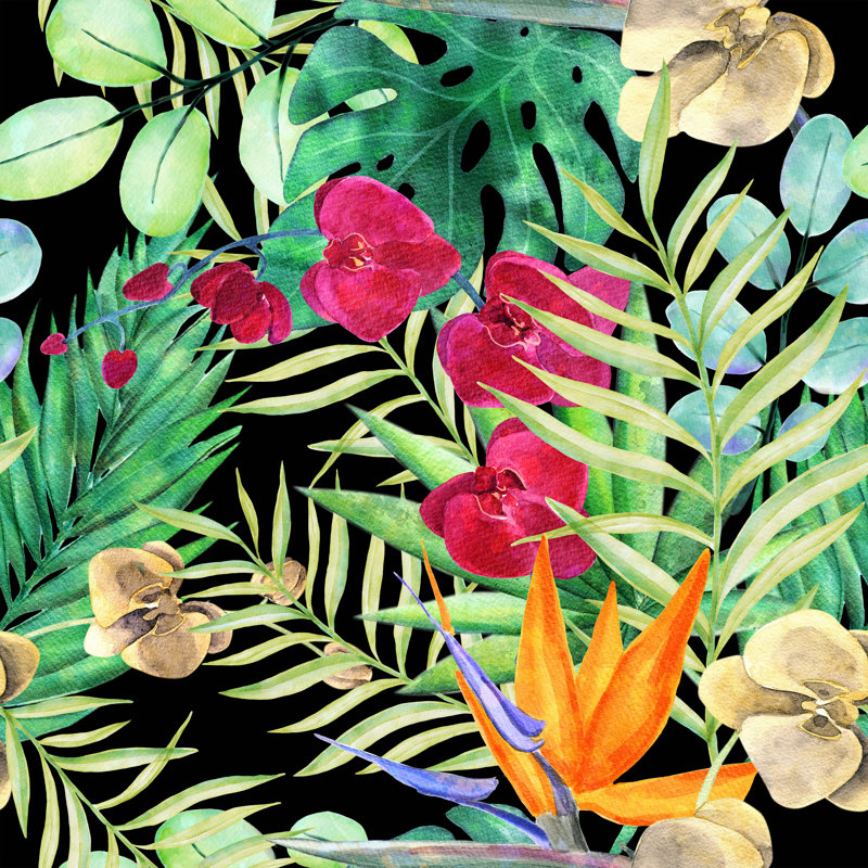 Murale feuilles exotiques Kelecik, L 125 po x L 125 po
