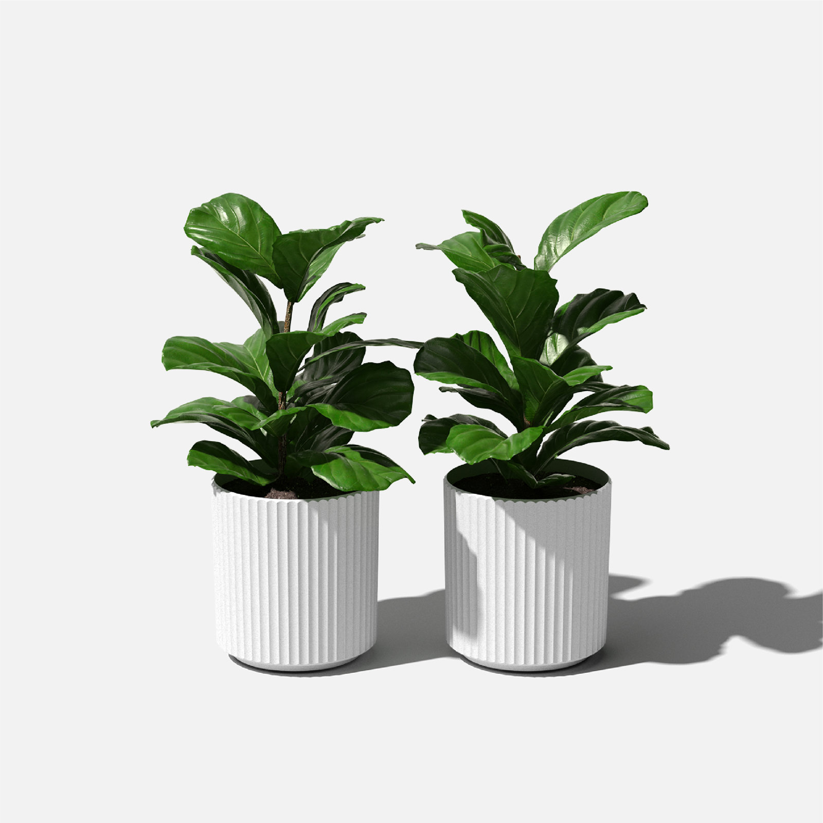 Demi Series Round Planter, 2, White, 11.5" H x 10.5" W x 10.5" D