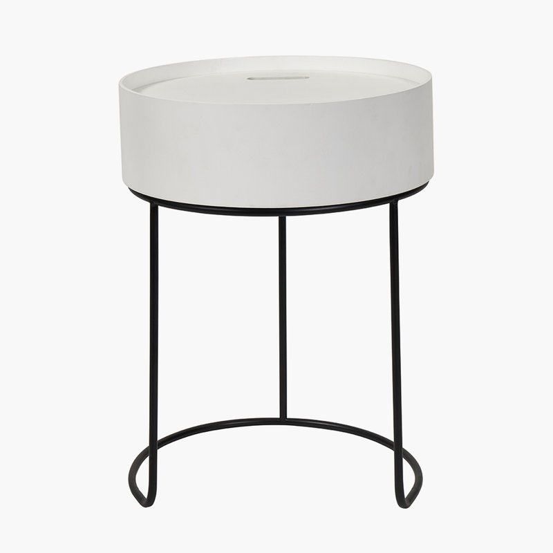 Hugo Frame End Table, White