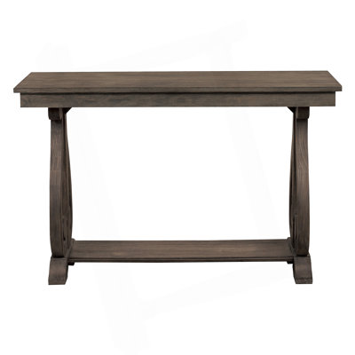 Classic Traditional Sofa Table With Bottom Shelf And Scrolled Base Support, A Timeless Piece For Your Living Room