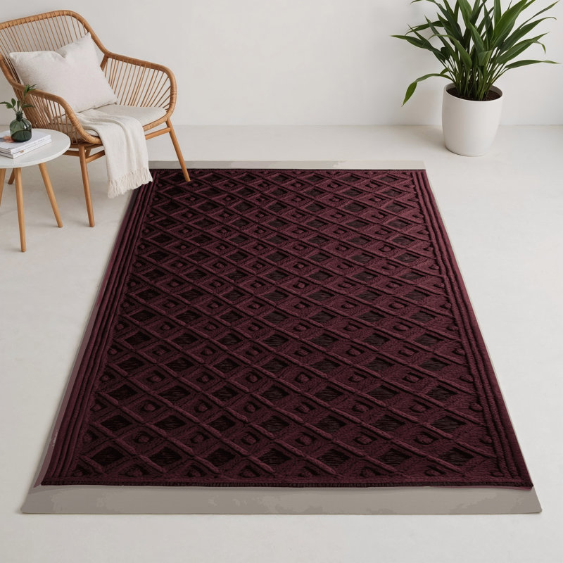 Tapis brun intérieur et extérieur Trellis, Rectangle 5 pi x 7 pi