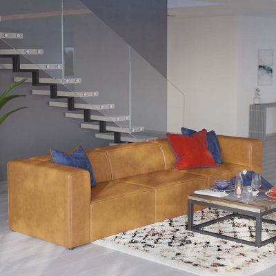 Canapé modulaire en cuir 3 pièces Mingle