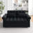 Loveseats Sofa Bed With Pull-Out Bed,Adjsutable Back-Black