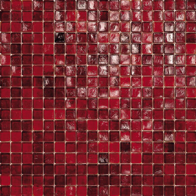 Crimson 5/8" x 5/8" Glass Mosaic